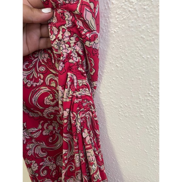 BCBG Maxazria y2k red paisley print bodycon midi dress size XS - Picture 2 of 7